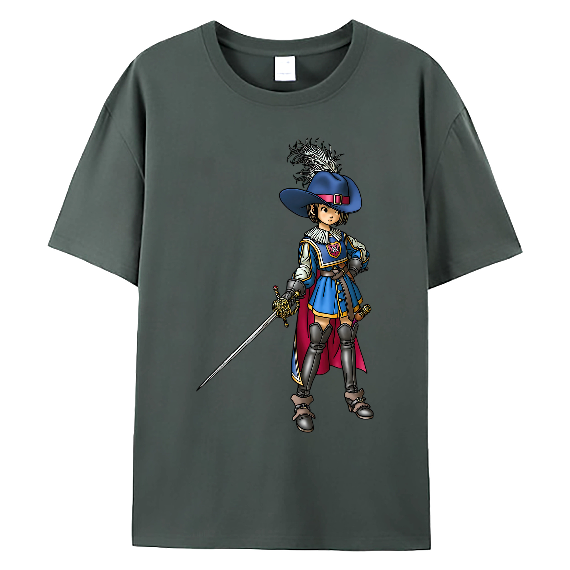 （画像用） ドラゴンクエスト Doragon Kuesuto Dragon Quest 綿100％ メンズ半袖Tシャツ｜肌触りやわらか＆通気性